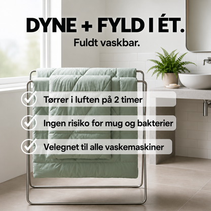 BlødSøvn® – den hurtigtørrende 2-i-1-dyne, der gør dynebetrækket overflødigt.