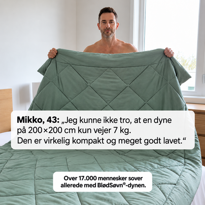 BlødSøvn® – den hurtigtørrende 2-i-1-dyne, der gør dynebetrækket overflødigt.